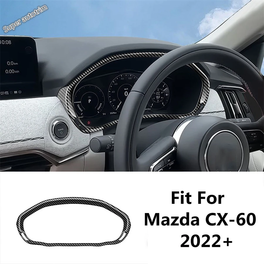 

RHD Dashboard Instrument Panel Screen Frame Decoration Cover Trim For Mazda CX-60 2022 2023 2024 ABS Black Interior Accessories