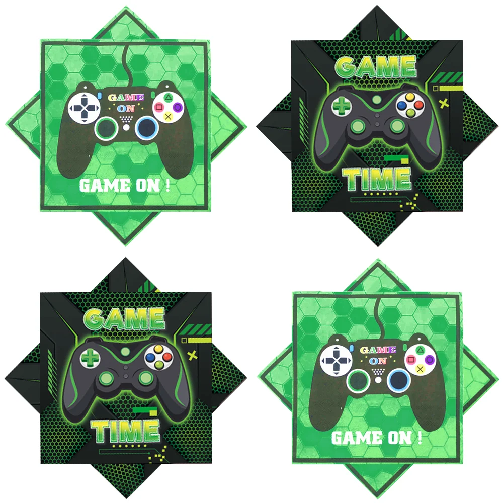 

20pcs/Pack Children's Hot Video Game Napkins Birthday Party Decoration Paper Napkin Game on Theme Disposable Tableware Gift