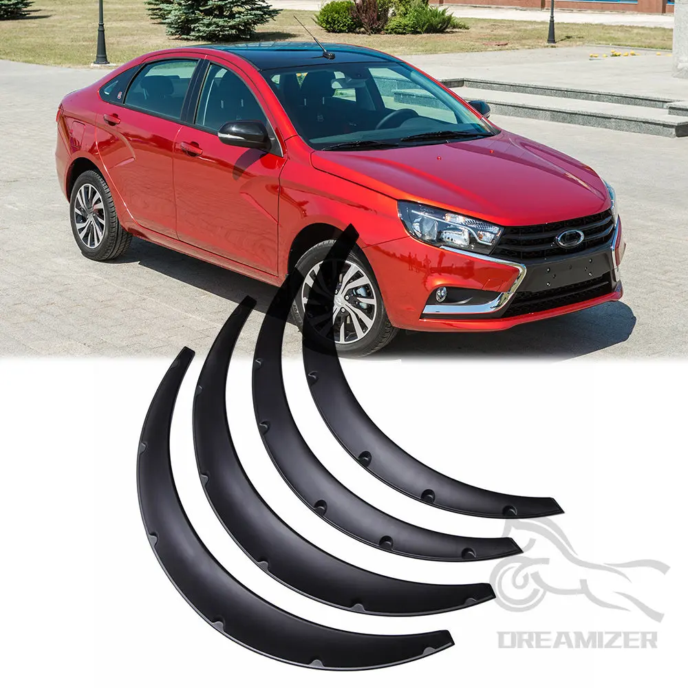 

4pcs 3.5" Car SUV Off-road Wheel Fender Flares Wheel Arch Protector Polypropylene Cover Trim Fender Wheel Arches For Lada Vesta