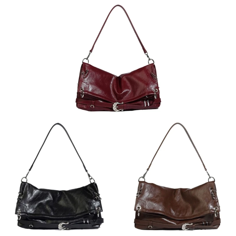 Trendy Black Underarm Shoulder Bag For Women PU Lather Armpit Bag Casual Satchel For Work And Travel Cocktail Party