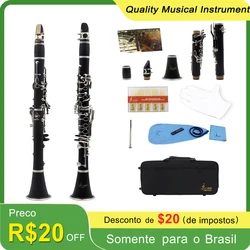 SLADE-Clarinete Baquelite Preto com Caixa, 17 Chaves, Bb Flat Tone, Instrumento Profissional de Sopros, Peças De Instrumentos Musicais