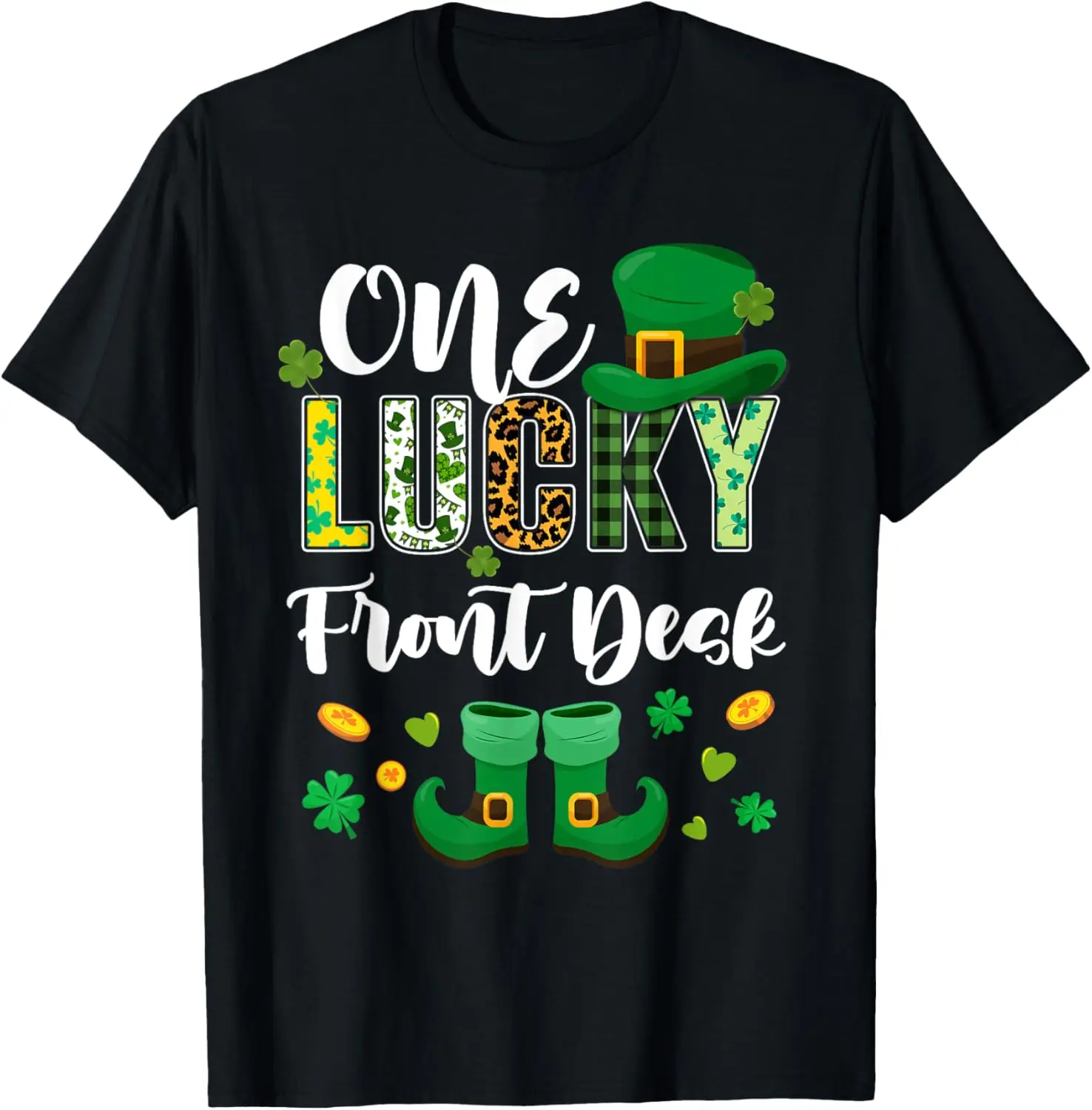 One Lucky Front Desk St Patricks Day Love T-Shirt