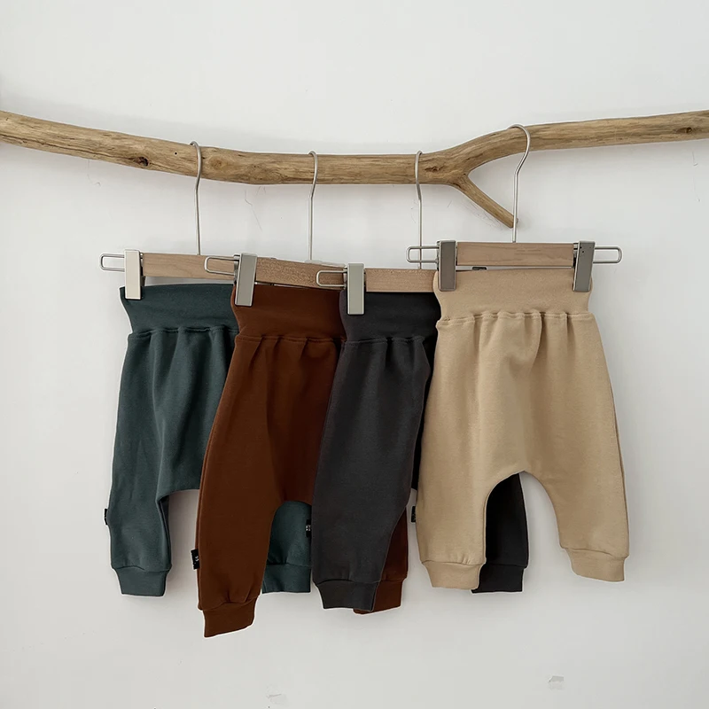 Autumn Korean Baby Big PP Pants Spring And Autumn Baby High Waist Belly Pants Elastic Pants Newborn Casual Haren Pants