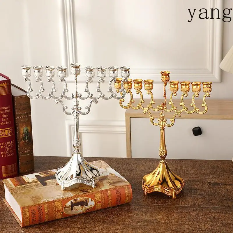 CX light luxury zinc alloy candle holder, nine-headed candle holder elegant and high-end desktop ornament