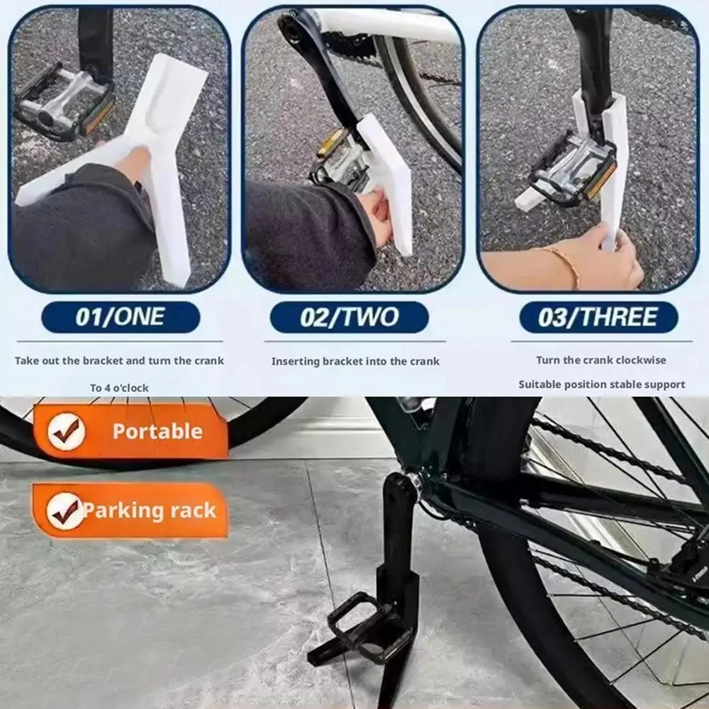 

MTB Bicycle Kickstand Portable Mountain Road Bike Pedal Frame Support Stand Kick Stand Support Holder Mountain Bike Side Stand