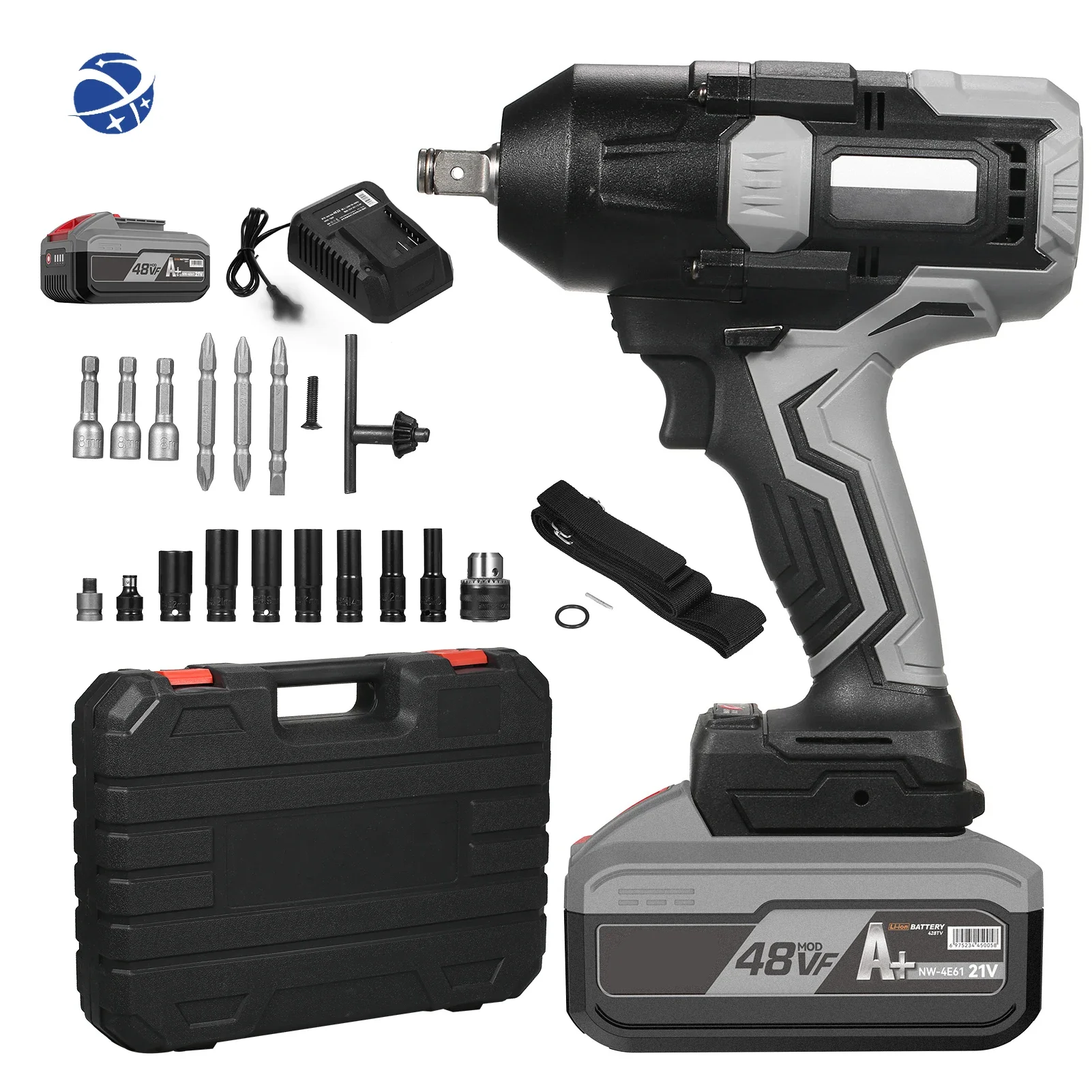 

48VF5.0Ah Lithium Battery Brushless Impact Wrench with 1080NM High Torque Power Impact Wrench spanner Set