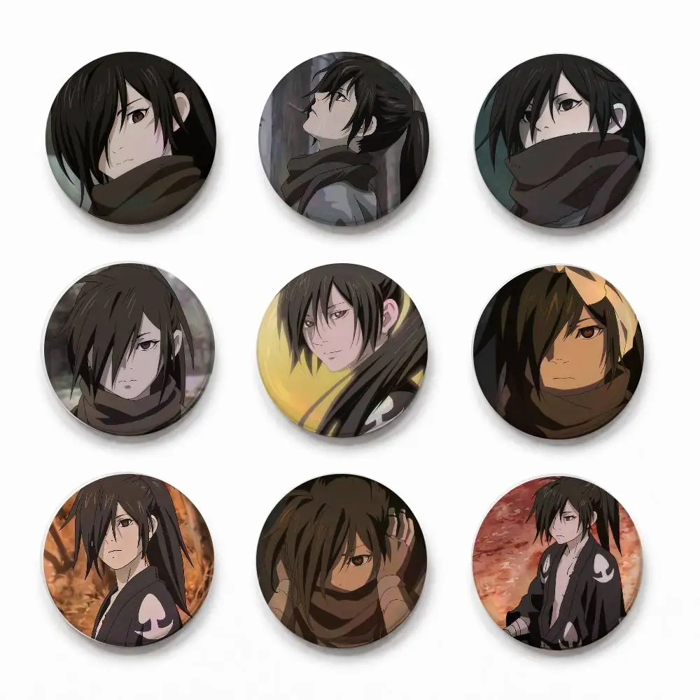 A-Dororo Cute Cool Round Pin Badge Set For Anime Game Music Cartoon Fans Backpack Denim Jacket Hat Decoration