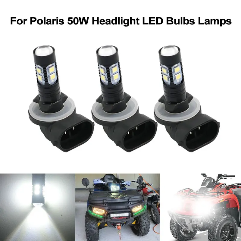 

3 шт. светодиодные лампы для фар 150 Вт 3600LM 6000 К БЕЛЫЕ ВЫСОКОЙ МОЩНОСТИ 3 упаковки для квадроциклов POLARIS SPORTSMAN