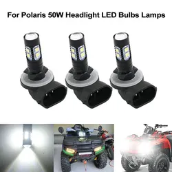 3PCS HEADLIGHT LED BULBS 150W 3600LM 6000K WHITE HIGH POWER 3 PACK for ATV POLARIS SPORTSMAN