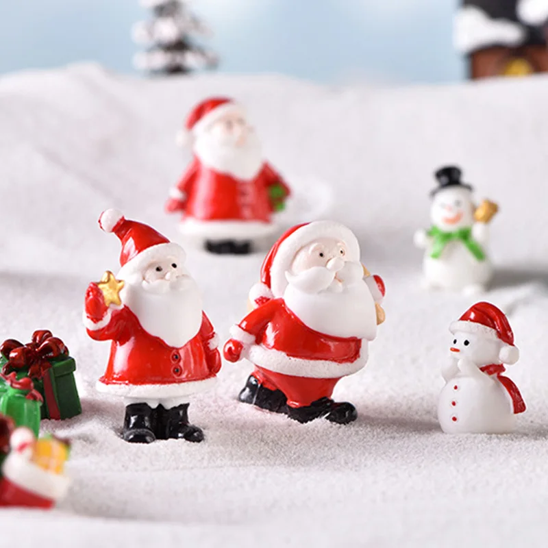 

Christmas Decorations for Home Mini Santa Christmas Tree Figurine Snow Landscape Model Ornaments Room Decoration Doll Room Decor