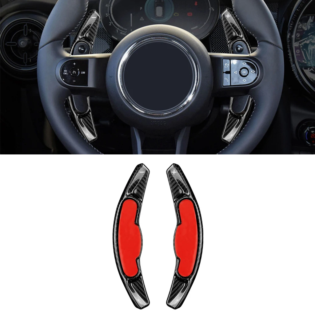 

2Pcs Real Carbon Fiber Car Steering Wheel Shift Paddle For BMW Mini MINI Coupe F54 F55 F56 F60 JCW Paddle Shifter Extension