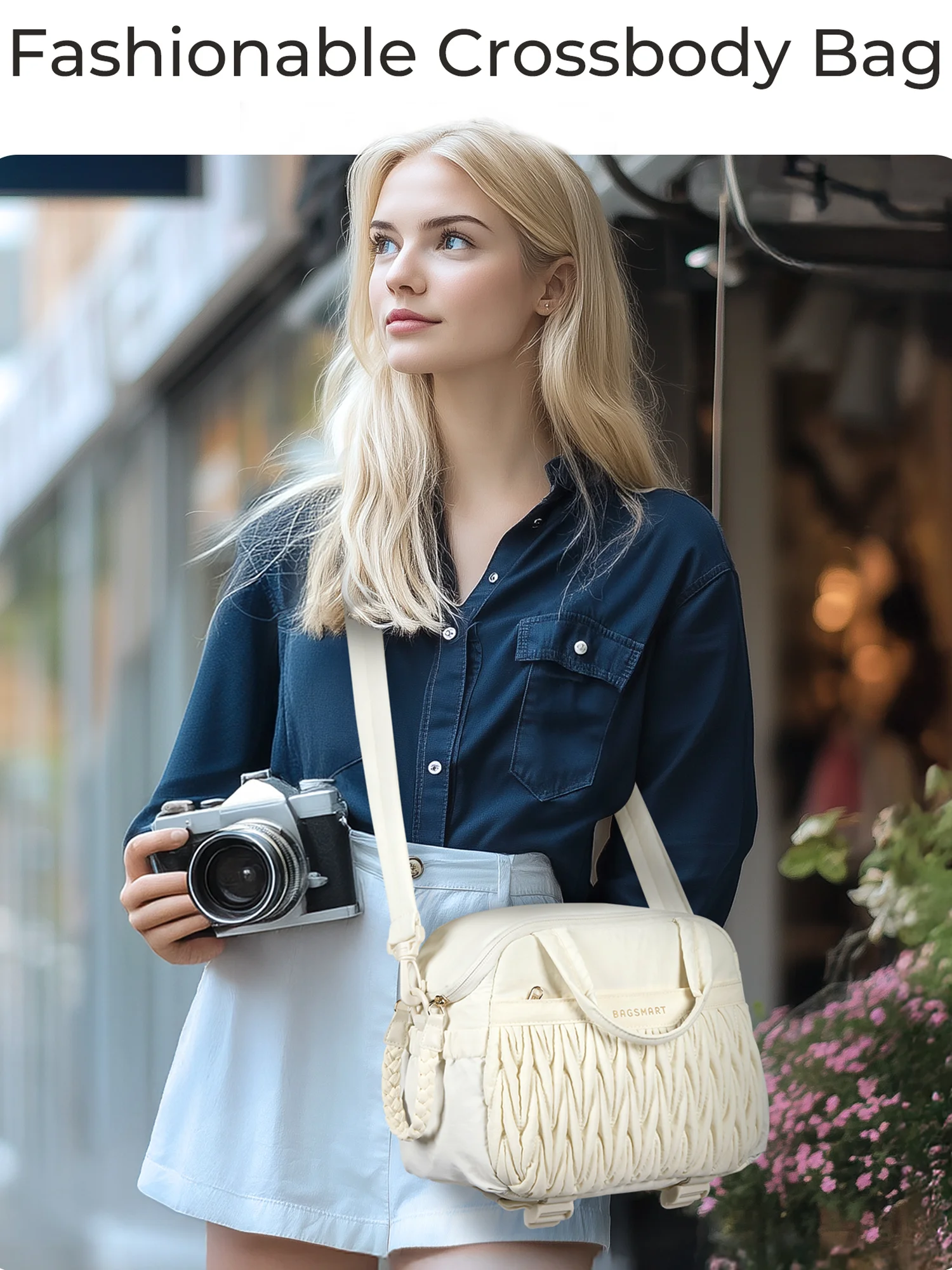 Torba na aparat BAGSMART, przenośna mała torba fotograficzna z uchwytem na statyw, wodoodporna torba na aparat DSLR/SLR, uroczy futerał na aparat. — zdjęcie produktu 7