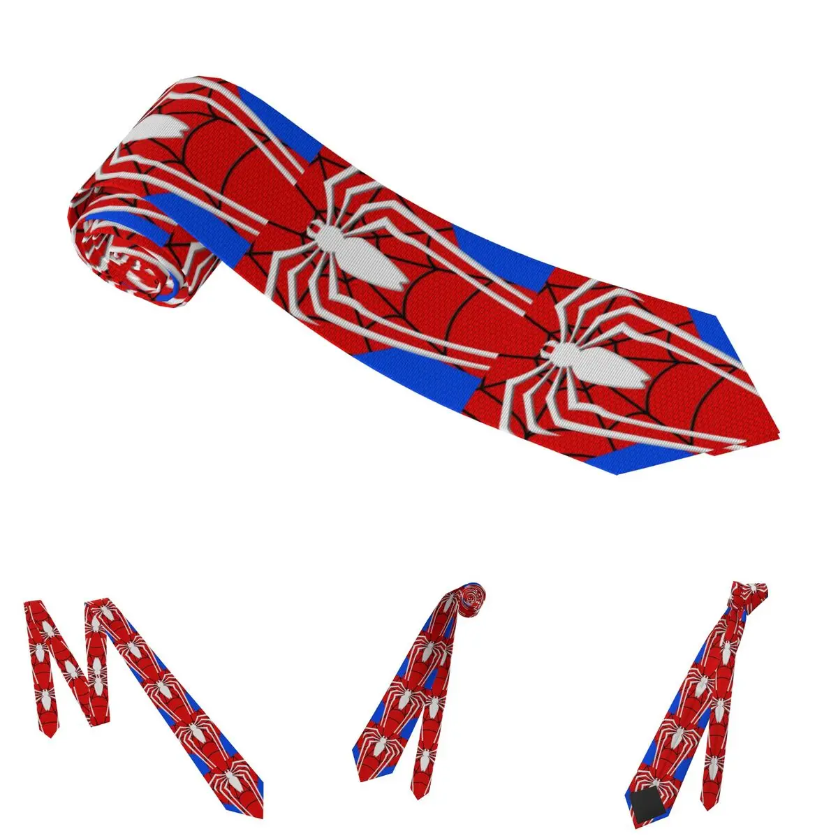 Krawat Spiderman Spider-man Męski Jedwab Poliester 8 cm Szerokości Geek Nerdy Gamer Krawat do Codziennego Noszenia dla Mężczyzn Prezent Ślubny