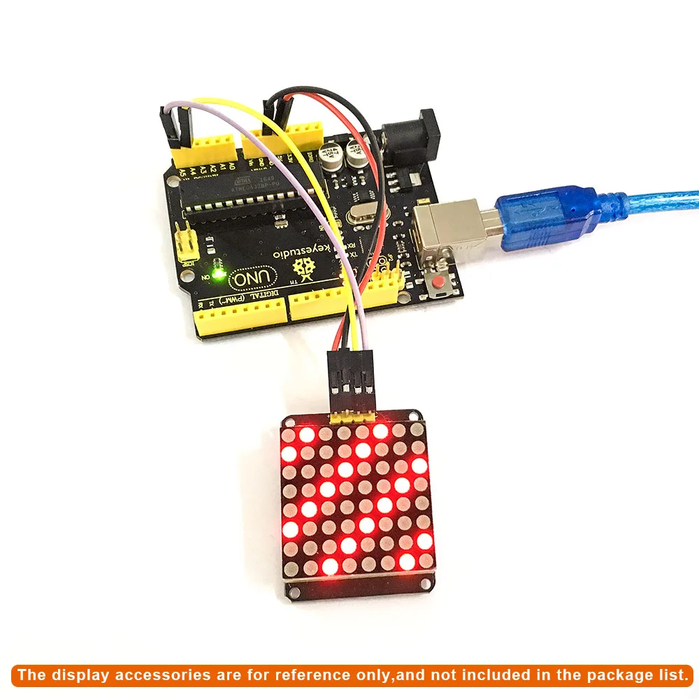 3PCS Keyestudio Red color common cathode I2C 8*8 LED dot Matrix module HT16K33 for Arduino UNO R3