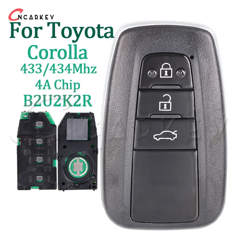 Smart Key Remote Car Fob For Toyota Corolla Cross 2019 2020 2021 2022 HITAG AES NCF29A1M 8990H-02050 B2U2K2R 433/434MHz 4A Chip