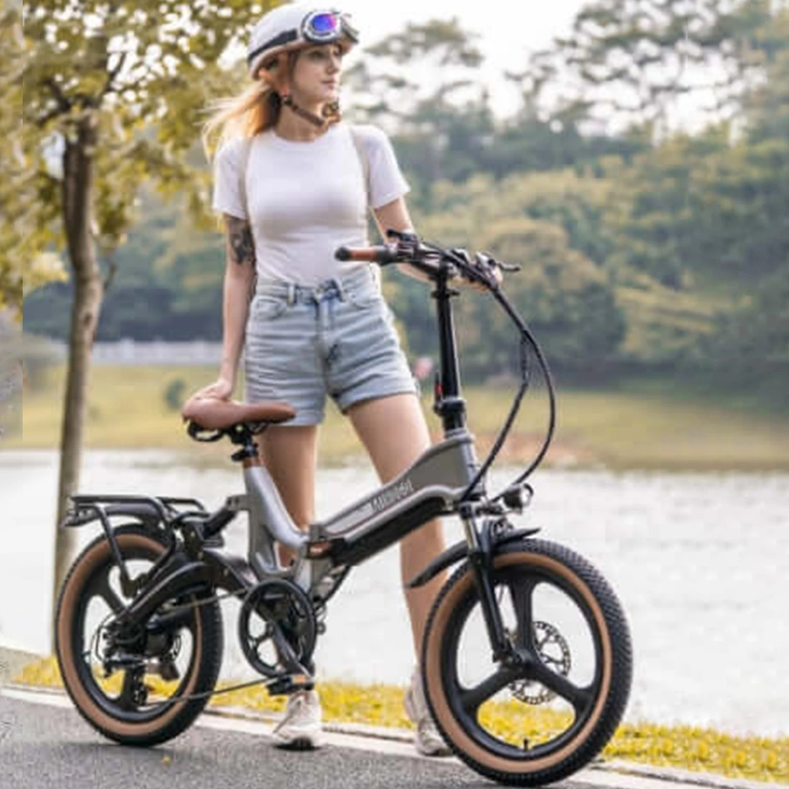 MIHOGO RX2.4 20 بوصة محرك Ebike Peak 750 وات قابل للطي 48 فولت 12.8AH بطارية قابلة للإزالة 40 ميل أقصى نطاق، أقصى سرعة ​ ​ 23 ميجا في الساعة، ركاب سريع