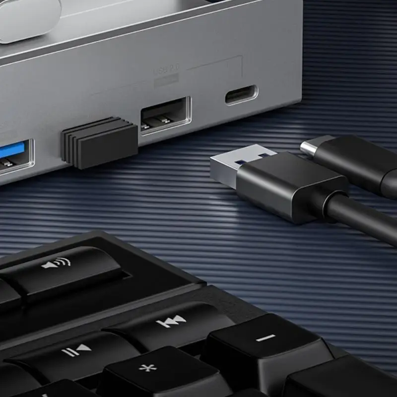 R53C USB-Adapter, Hub, Bildschirm, Schreibtisch, Schnappverschluss, 3 USB, 1 Typ-C-Anschluss, schnelle Übertragung 10 G – Detail 3