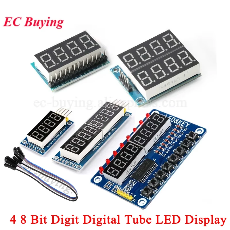 4 8 bit MAX7219 TM1638 LED Digital Tube Module Dot Matrix Microcontroller Highlight Display Serial Interface Nixie for Arduino