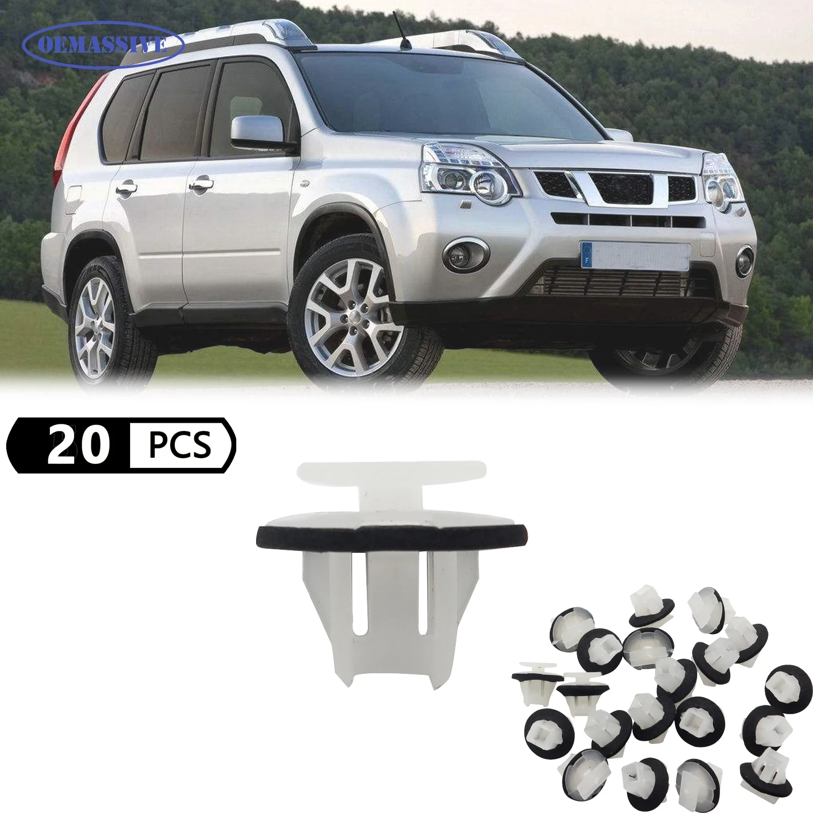 

20Pcs Car Interior Trim Panel Retaining Clips High Strength Fasteners For Nissan Juke X-Trail Qashqai Door Lining Headliner