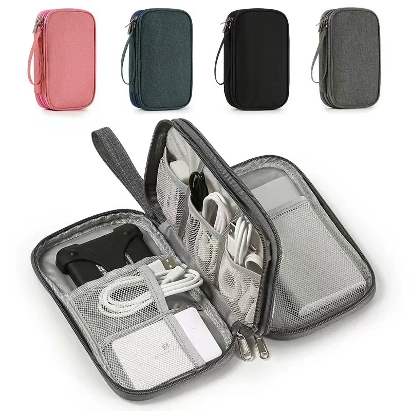 

Data Cable Storage Bag Travel Charger Cable Organizer Bag Waterproof Portable Carry Case Double Layer USB Cable Cord Storage Bag