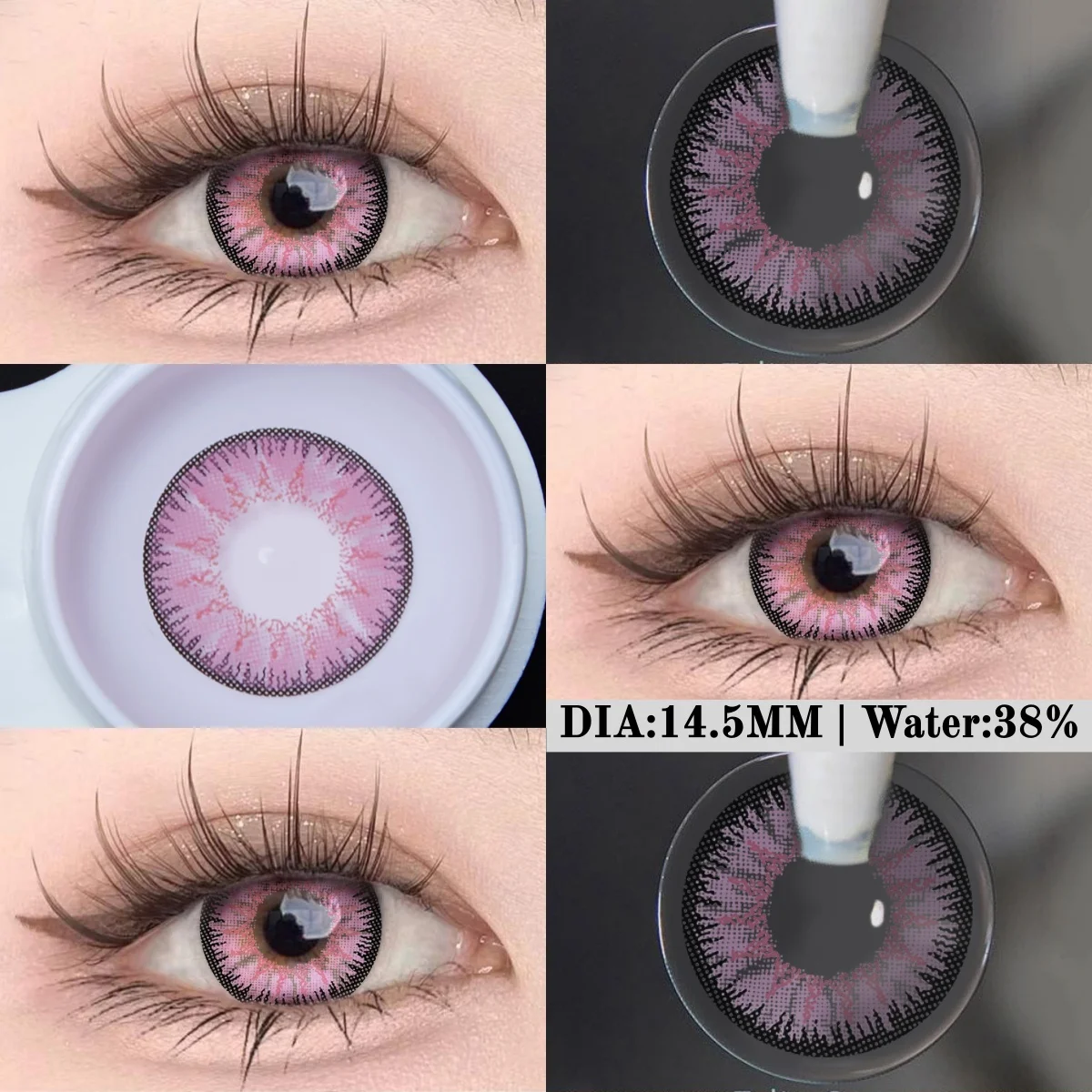 VISUASHOW Anime Cosplay Farbige Kontaktlinsen 6 Monate Einweg 1 Paar Violett Niedliche Große Augen Weiche Linsen für Cosplay Party Make-up – Detail 2