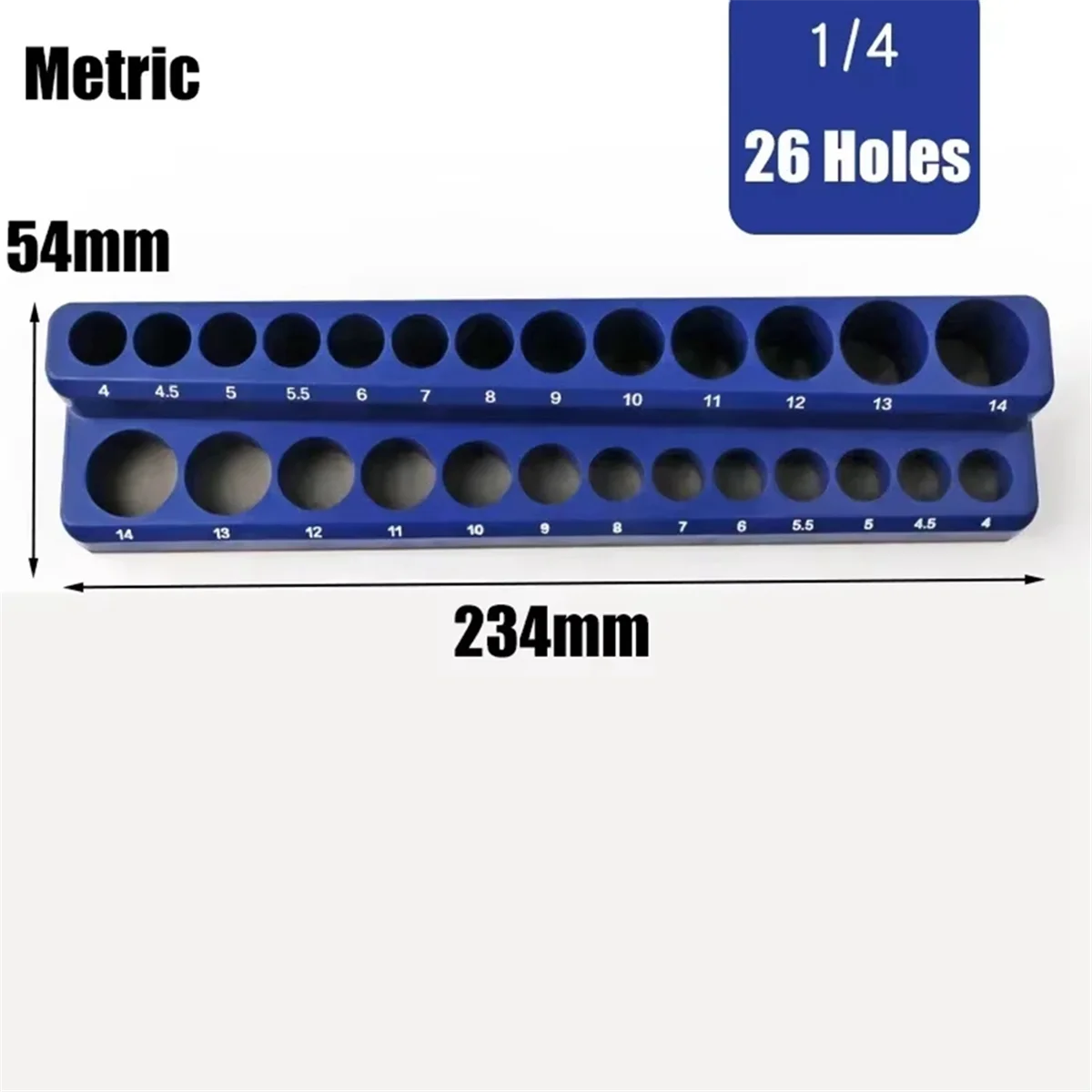 A83Z 1/4Inch Drive 26pc Magnetic Socket Holder Metric 13 Deep 13 Shallow Magnetic Plastic Sleeve Holder Sleeve Storage Rack