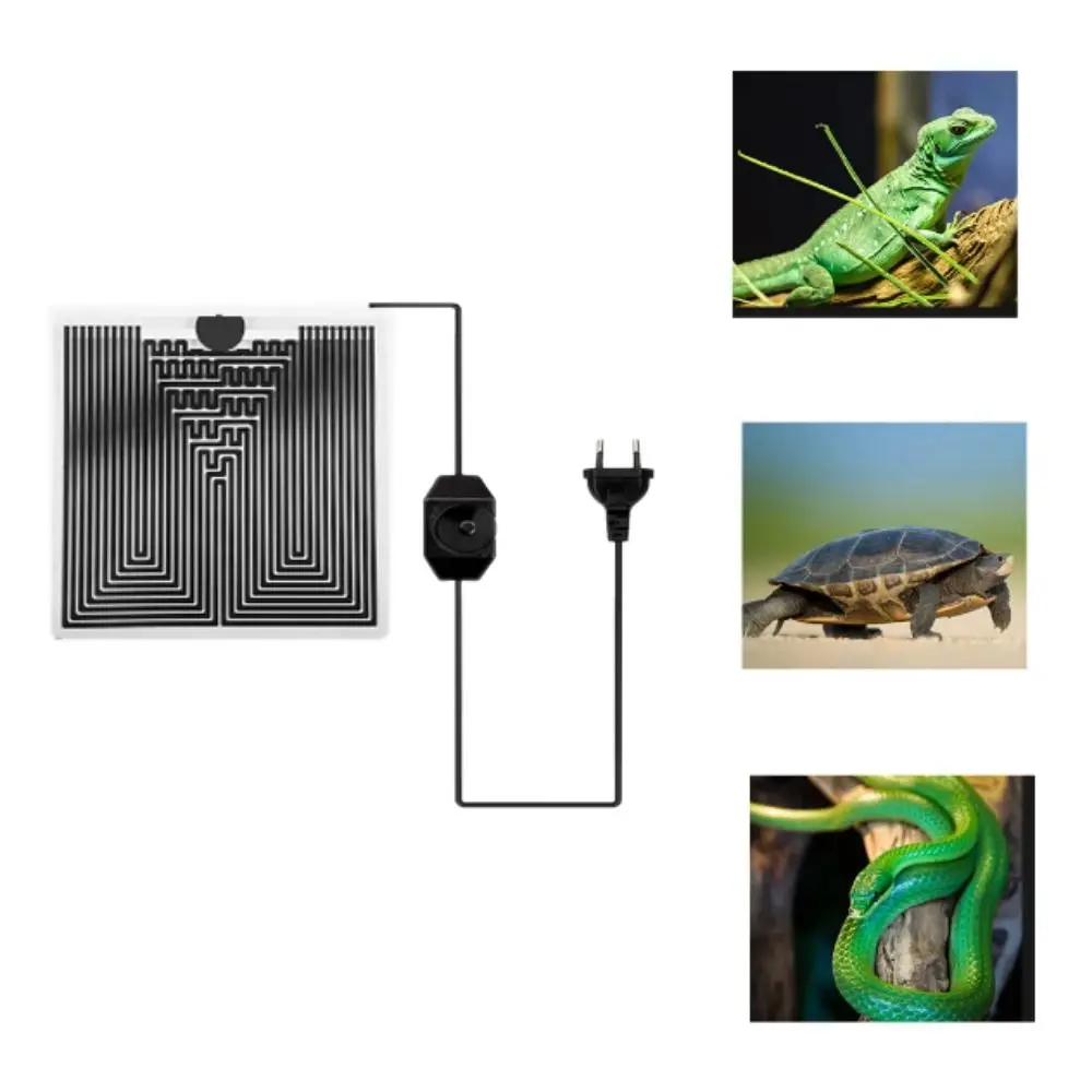 5W/7W/14W/20W Climbing Pet Heating Pad Silicone Adjustable Terrarium Reptiles Heat Mat with Temperature Controller EU Plug