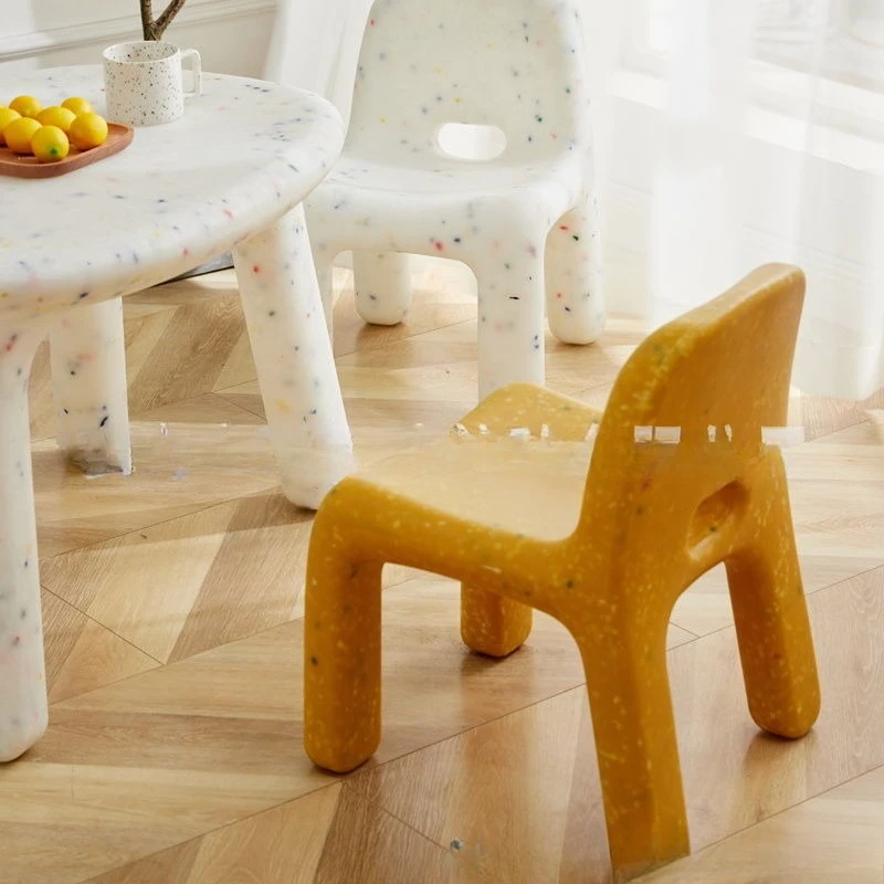 Chair Simple children's chair Plastic low stool Internet celebrity backrest Children's bench