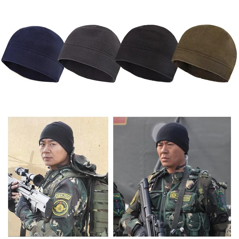 Unisex Warm Fleece Fabric Hats Classic Tactical Windproof Outdoor Hiking Accessories Fishing Cycling Hunting Military Men Caps