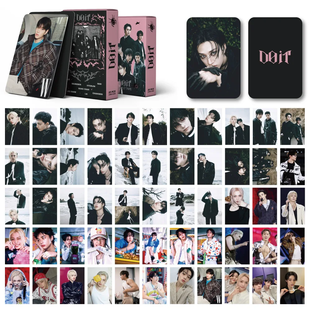 

55PCS KPOP Stray Kids Album DO IT small cards SKZOO Felix peripheral card fan support and collection photo card LOMO card gift