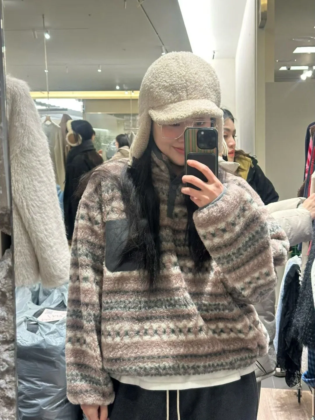 Women's Thickened Lamb Velvet Hoodie Stand Collar Sweatshirt Autumn Winter Warm Stylish Lazy Style Outerwear Casual Streetwear