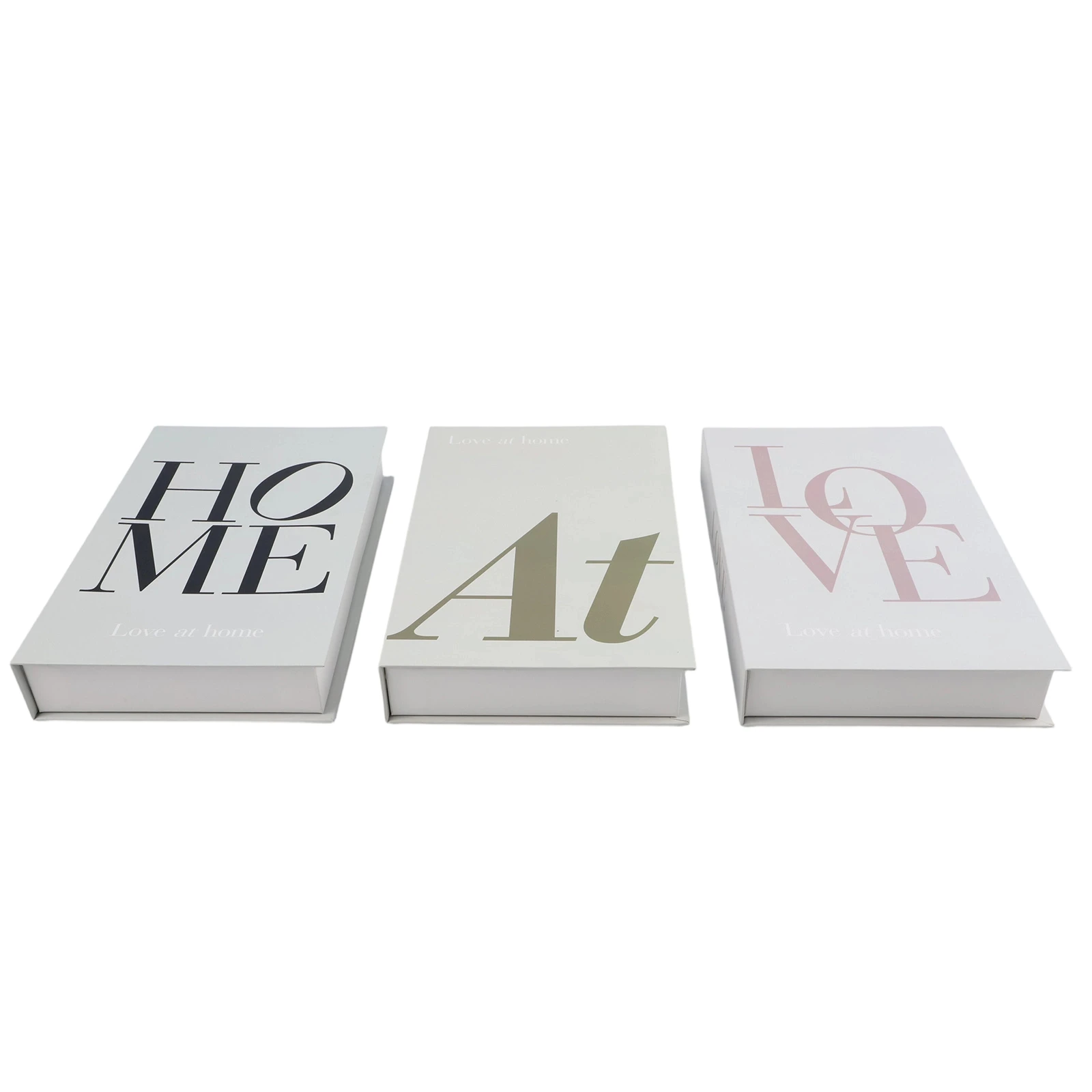 3pcs Decorative Fake Book Box Set with Secure Magnetic Lid for Bookshelf Arrangement and Home Interior Styling