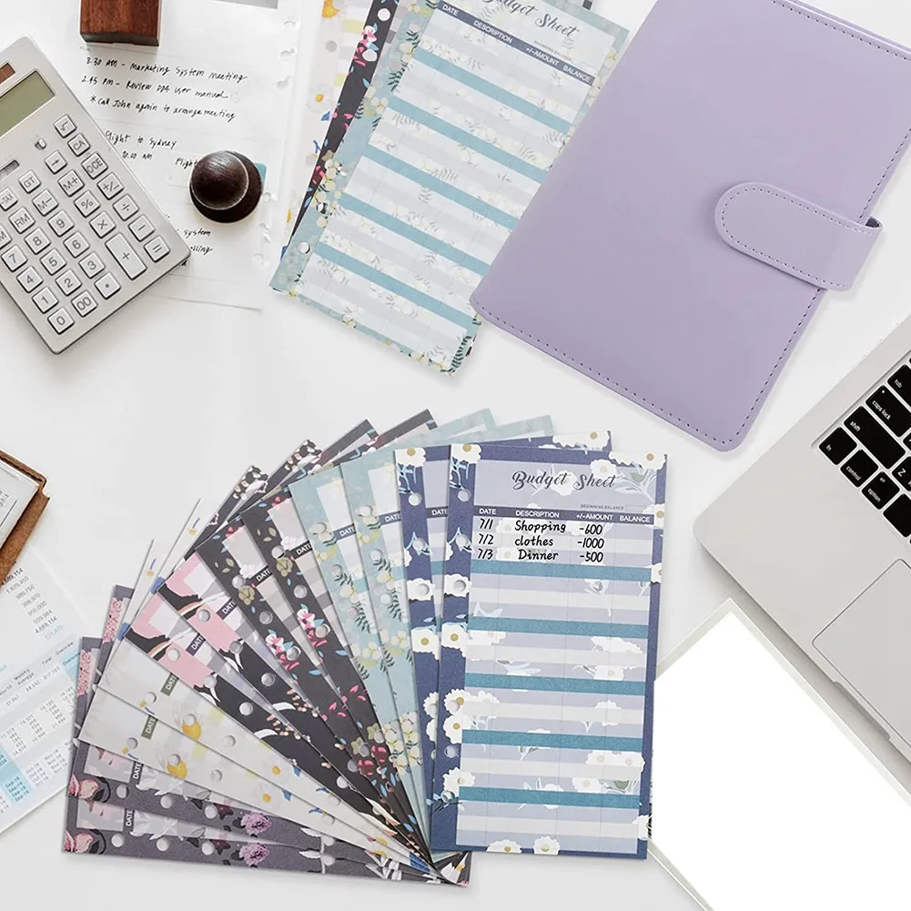 แผ่นยึดงบประมาณ-60ชิ้นออแกไนเซอร์งบประมาณค่าใช้จ่ายสำหรับการจัดการงบประมาณและการเงิน, สมุดบัญชีแยกประเภท, ผู้จัดบิล