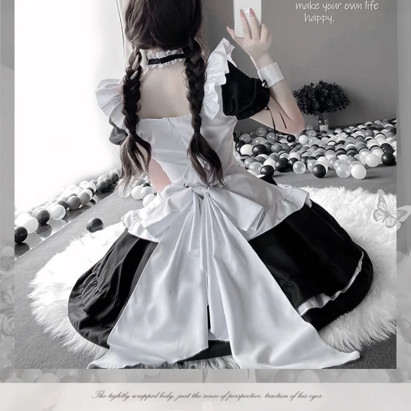 Japanische weiche Mädchen Cosplay Dienst mädchen Lolita Pullover quadratischen Hals Schleife gekräuselte Kante sexy einfache und elegante Prinzessin Rock Anzug