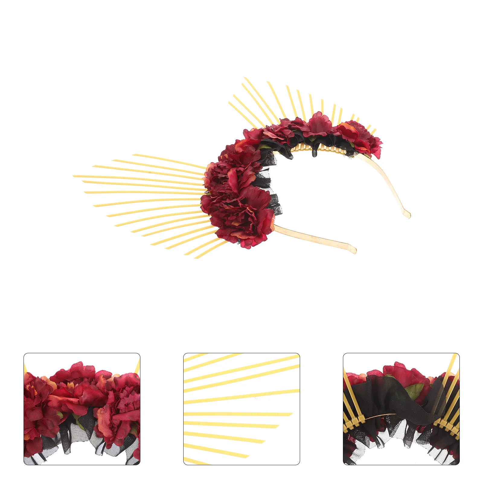 

Virgin Mary Headband Elegant Flower Hair Band For Women Lightweight Party Wedding Festival Photo Prop Decor