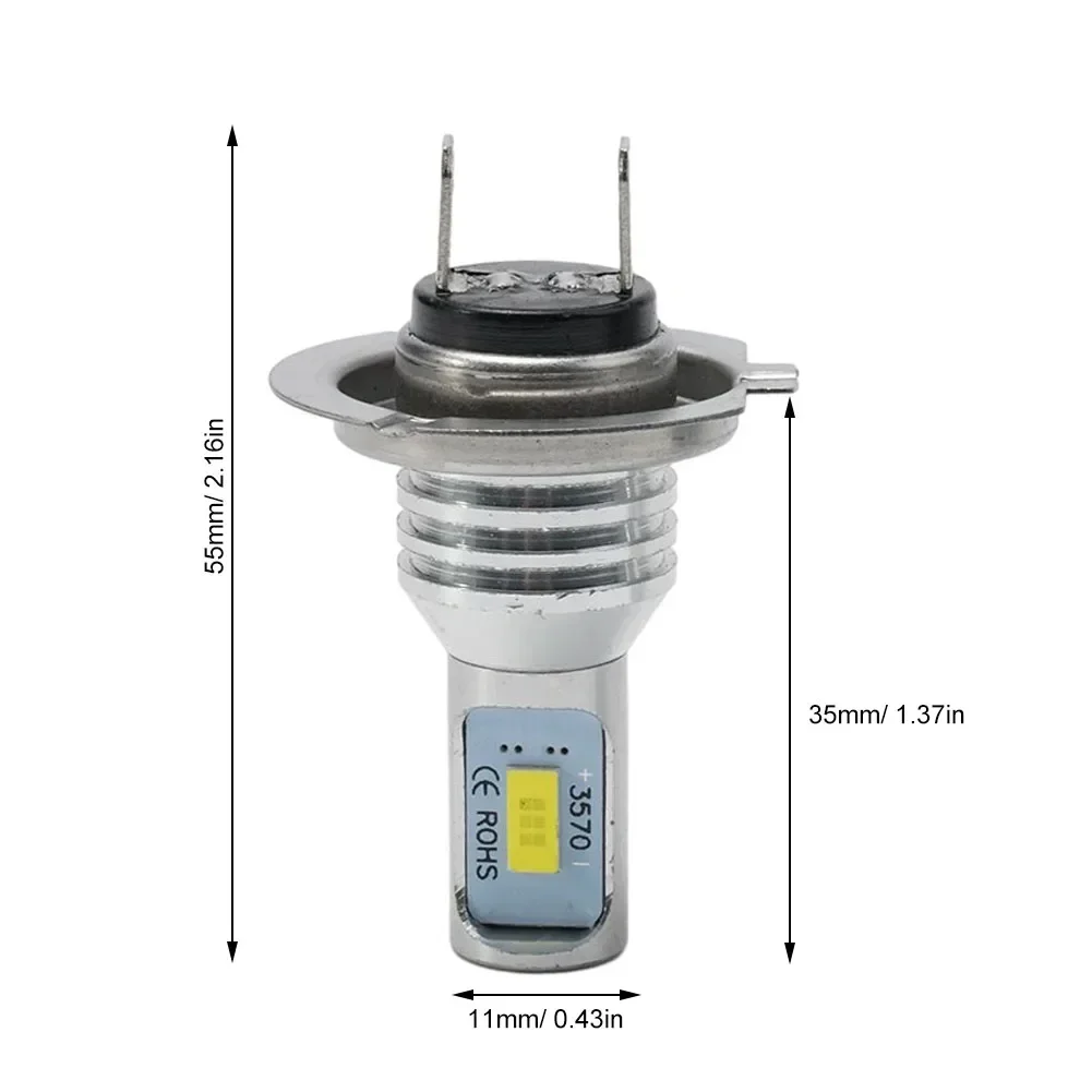 

2pcs H7 LED Headlight Bulb Conversion Kit High/low Beam 55W 8000LM 6000K Ultra-high Brightness Fog Lights Car Accessorry