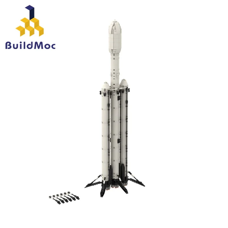 BZB  Space X Falcon Heavy Building Blocks Moc Set Saturn V Scale Universe Rocket Vehicle Brick Toys  Kids Birthday Gifts