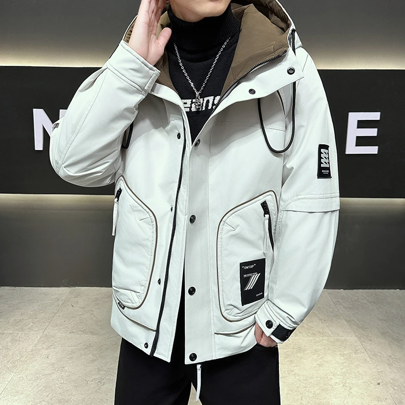 

Classic Outwear Windproof Hooded Duck Down Jackets 2025 Winter Men's Thicken Puffer Coats Keep Warm Padded Parkas Tops Clothing