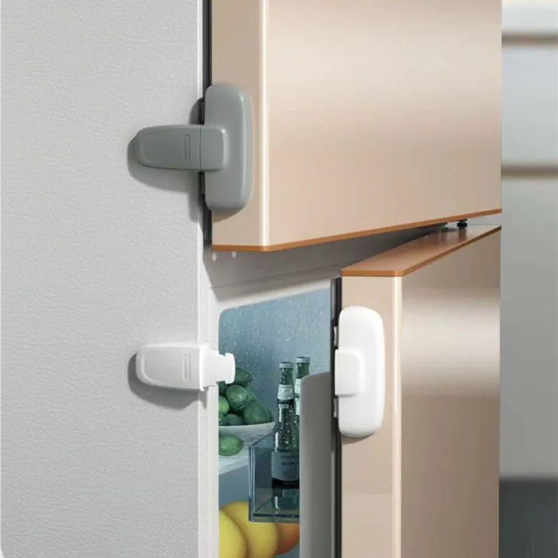 Home refrigerator door lock Children's cabinet lock Infant and child safety fixed lock anti-opening refrigerator door lock