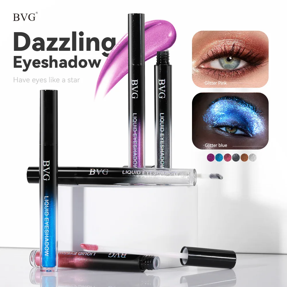 BVG 6 Color Dazzling Eye Shadow Glitter Shine Luster Waterproof Long Lasting Party Nightclub Easy To Apply Liquid Eye Shadow 3ml