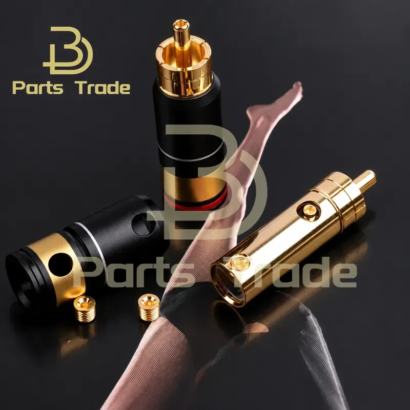 for VIABLUE T6s RCA Plug Gold Plated Solderless Large Wire Hole Audio Cable Connector German Original High Quality