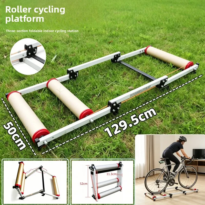 Foldable Bicycle Roller Trainer Indoor Cycling Training Stand for Road Mountain Bike 자전거 롤러 트레이너