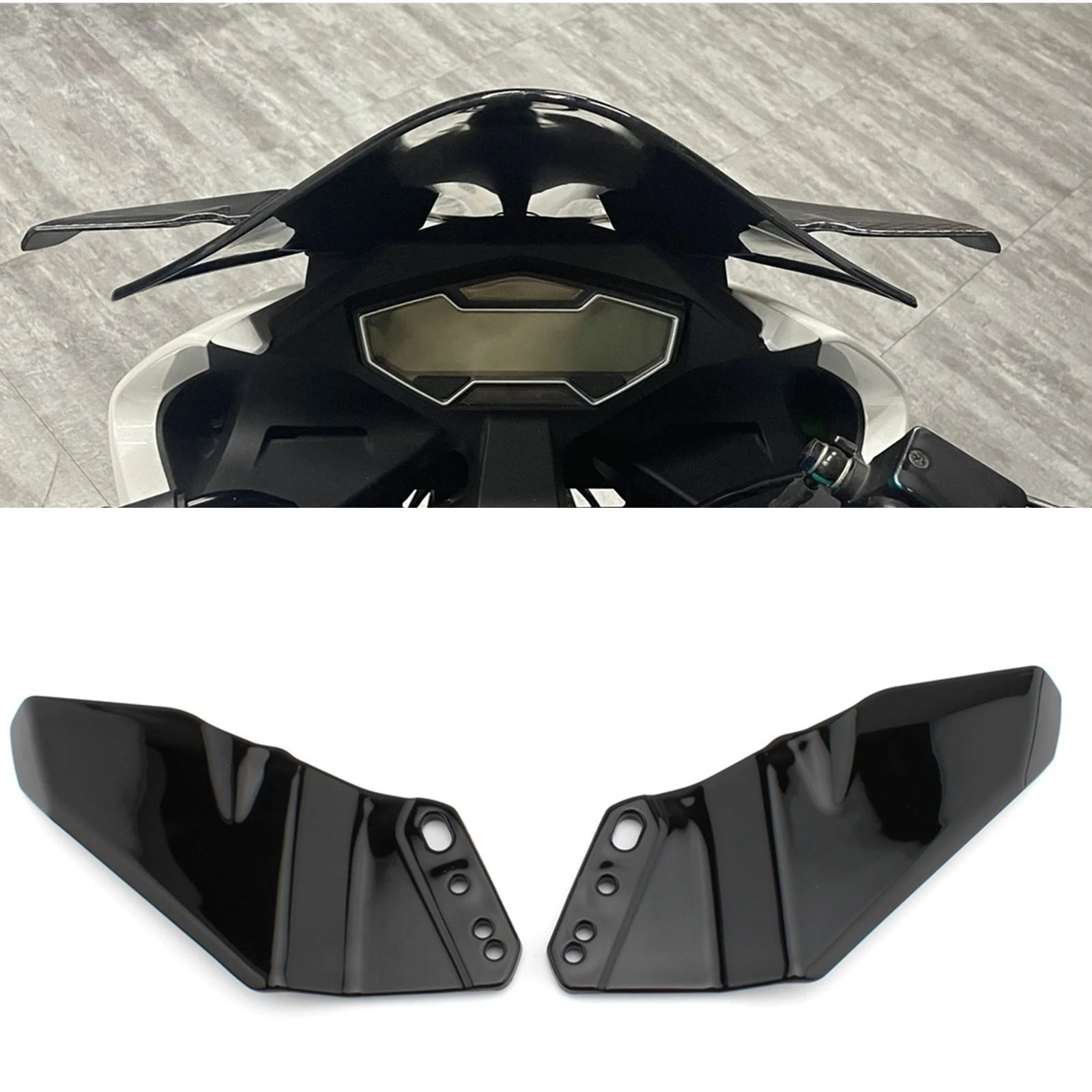 For YAMAHA T-MAX530 YZF-R3 YZF-R25 YZF-R125 YZF-R15 YZF-R1 YZF-R6 Front Windscreen Fairing Side Winglets Spoiler