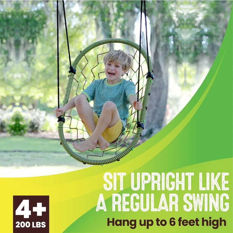 Swurfer Tree Swing เก้าอี้แกว่งกลางแจ้งสําหรับผู้ใหญ่ทนต่อสภาพอากาศ Heavy Duty กรอบโลหะหลายตําแหน่งอายุ 4 Up ถือ 200lb
