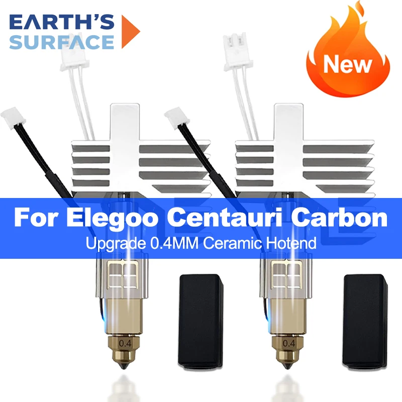 

Обновление 0,4 мм керамического Hotend для Elegoo Centauri Carbon Print Head Extruder Kit Hot End Стальная латунная насадка для деталей 3D-принтера