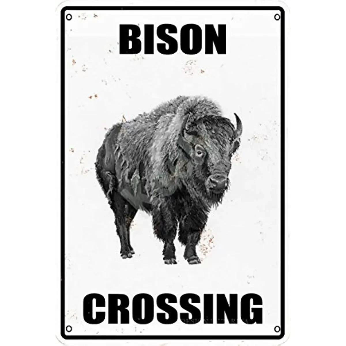 

Bison Crossing Metal Vintage Tin Sign Wall Decoration 12x8 inches for House Room Cafe Bars Restaurants Pubs Man Cave Decorative
