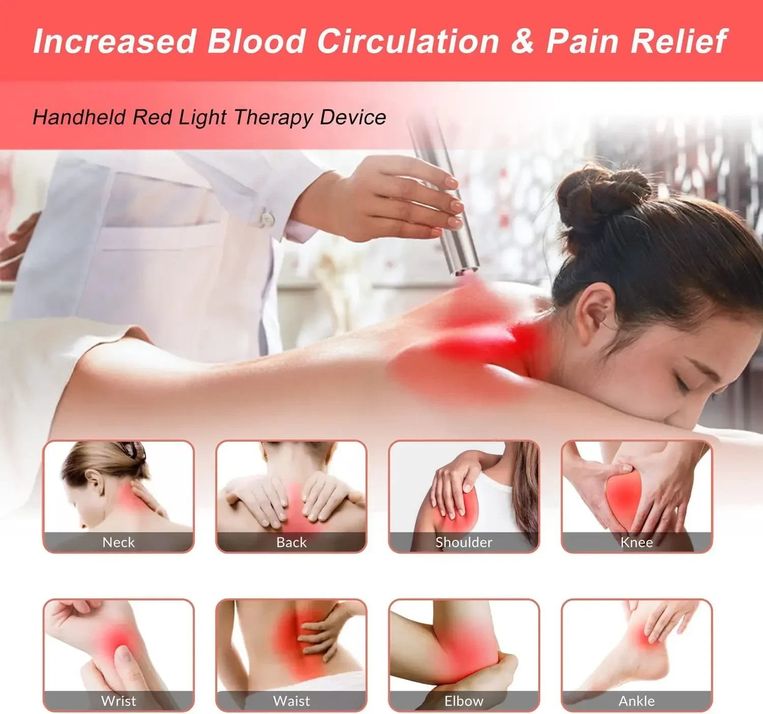 Portable Handheld LED Infrared Light Flashlight, Red Light Therapy Device, Skin Beauty Relief, Knee, Leg, Wrist, Arm, Shoulder