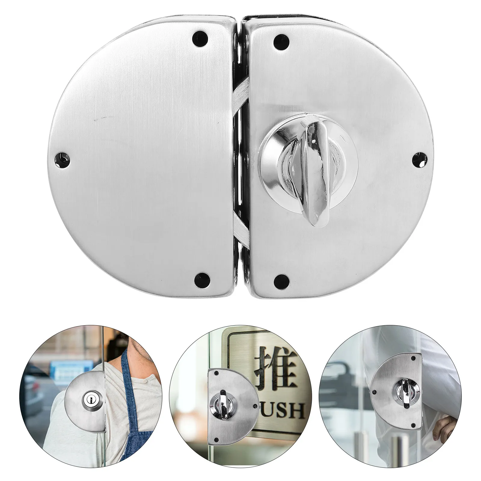 1 set 1 Set Sliding Glass Lock Stainless Steel Handle With Key For Patio Door Roller Lock Hardware Sliding Door Locks