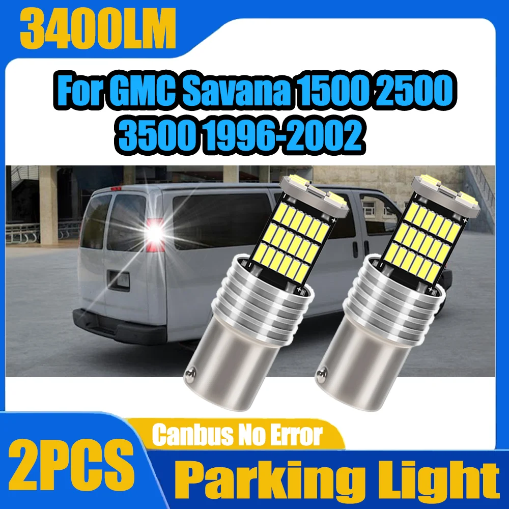 

2PCS 6000K White 1157 BAY15D P21/5W Turn Signal Lamp Parking Light 3400LM Small Light For GMC Savana 1500 2500 3500 1996-2002
