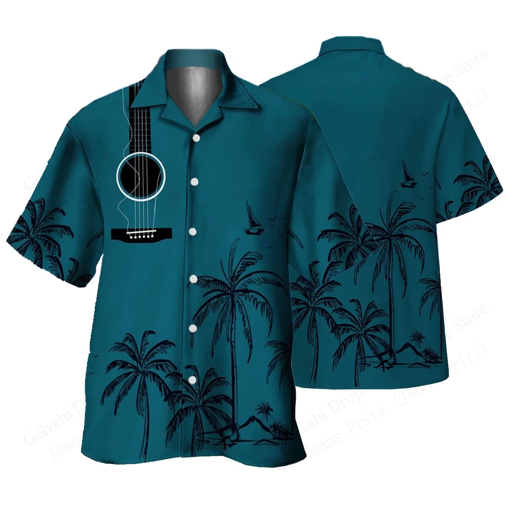 2025 New Summer Hawaiian Shirt Plam Tree Pattern 3d Print Shirt Men Women Fashion Plus Size Short Sleeve Beach Shirts Blouse 6xl